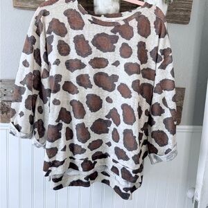 ❌SOLD ❌Umgee Brown and Cream Patterned Top